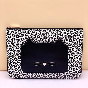 Kate Spade Meow Cat Large Zip Pouch